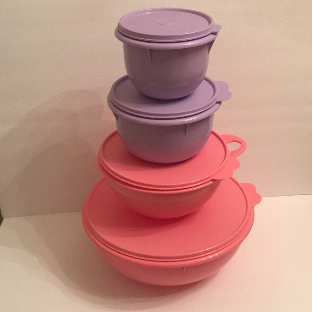 Tupperware Fix-N-Mix® Bowl Set of 4 Pink & Purple Color